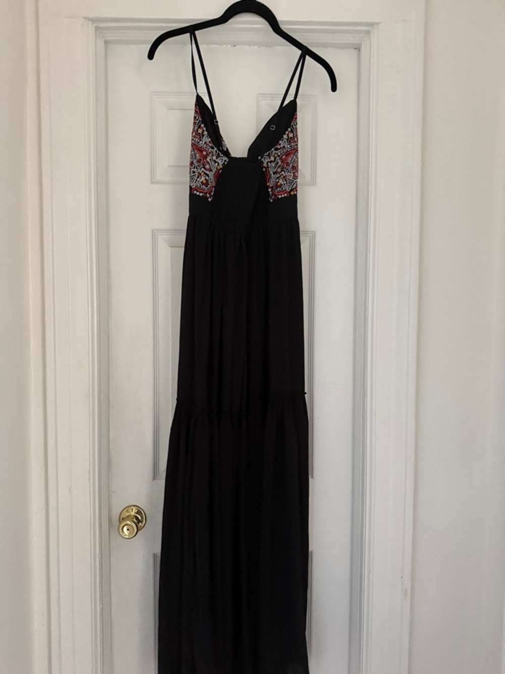 Abercrombie & Fitch Black Maxi Dress with Multicolor Printed Bodice - Picture 2 of 3